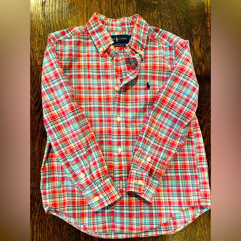 Ralph Lauren boys size 5 plaid button down